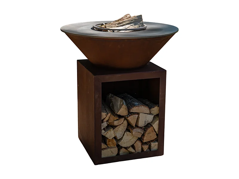 CLASSIQUE Brasero Simple Cuve Corten 83x90cm - Compact et pratique pour vos moments en extérieur