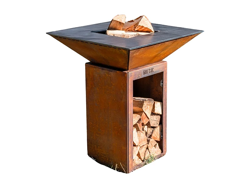 Brasero Cevenol Corten Bois Carre 74 Simple Cuve