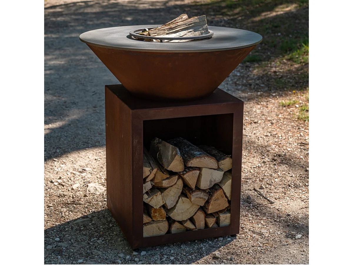 Pack Printemps Brasero Plancha Barbecue Classique Corten Simple Cuve 103x90cm - Un brasero classique en acier Corten pour des soirées chaleureuses et authentiques