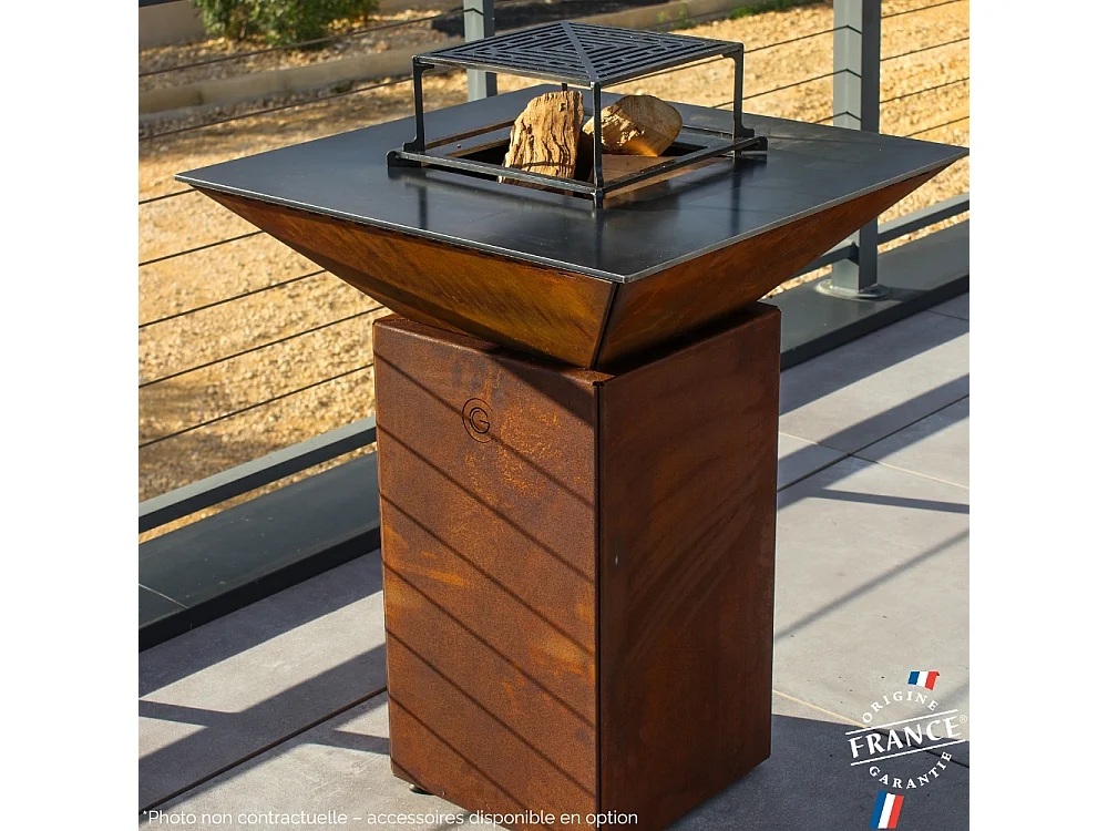Brasero Cevenol Corten Normal Carre 74 Simple Cuve