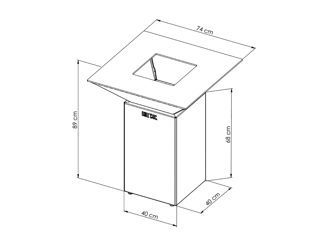 Brasero Cevenol Corten Normal Carre 74 Simple Cuve