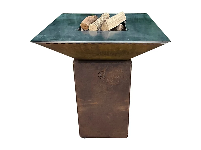 CEVENOL Brasero Simple Cuve Corten Carré - Sans rangement bois  - Compact et chaleureux, idéal pour vos moments conviviaux