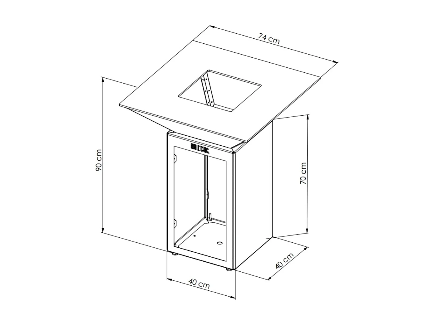 Braséro CEVENOL Double Cuve Acier Thermolaqué Noir - Avec rangement bois - Design épuré et pratique