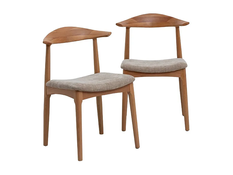 Silla de madera de haya clara Aline (lote de 2)