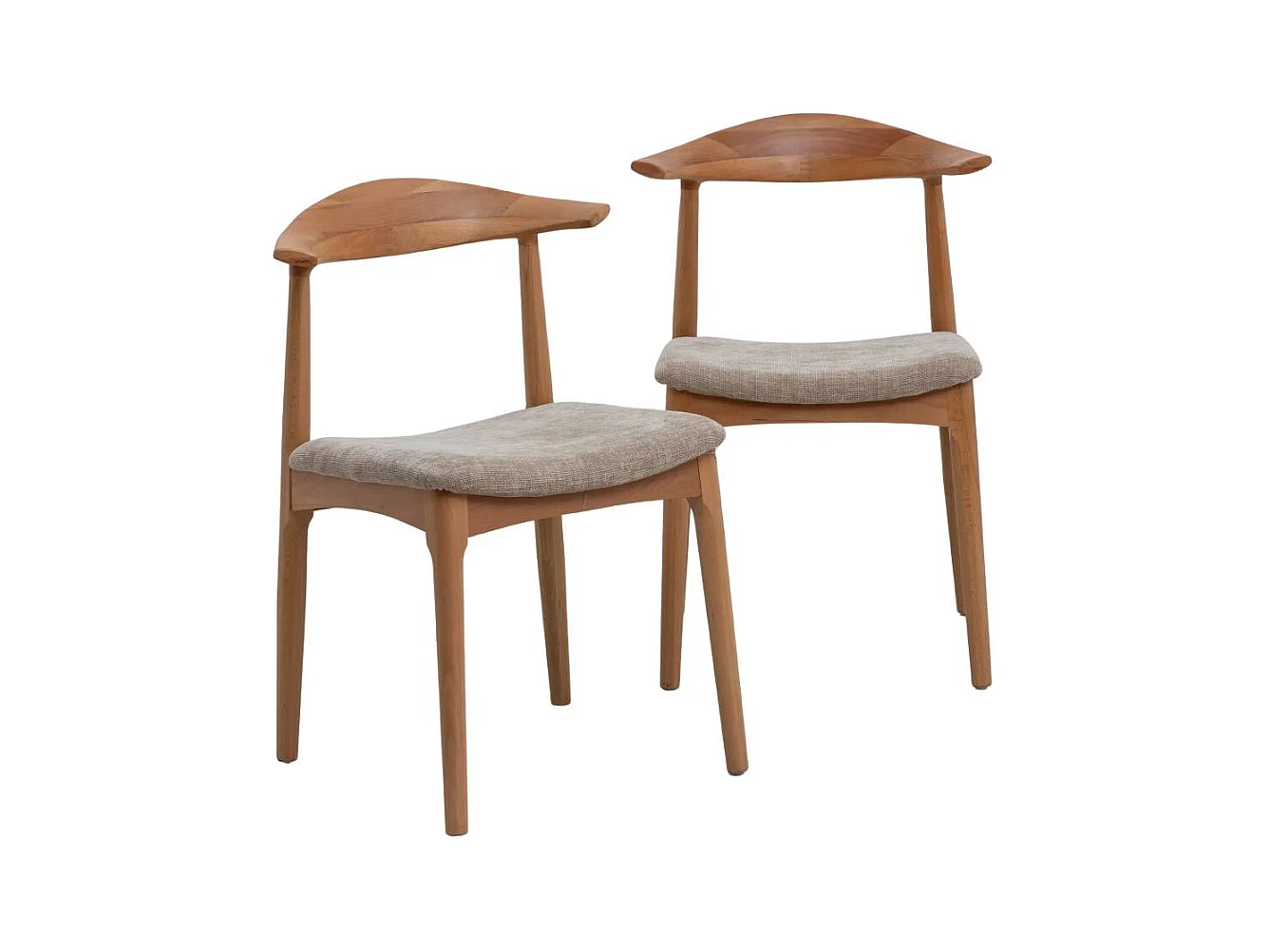 Silla de madera de haya clara Aline (lote de 2)