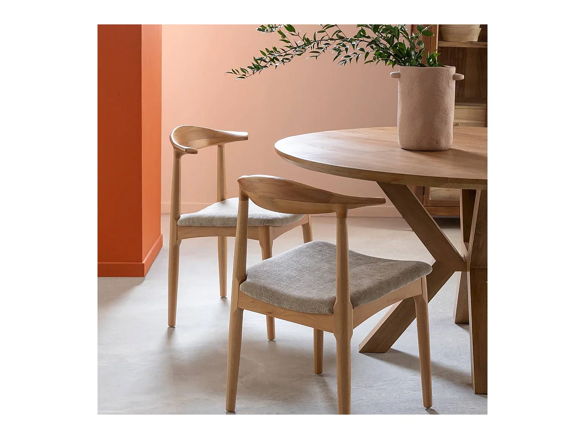 Silla de madera de haya clara Aline (lote de 2)