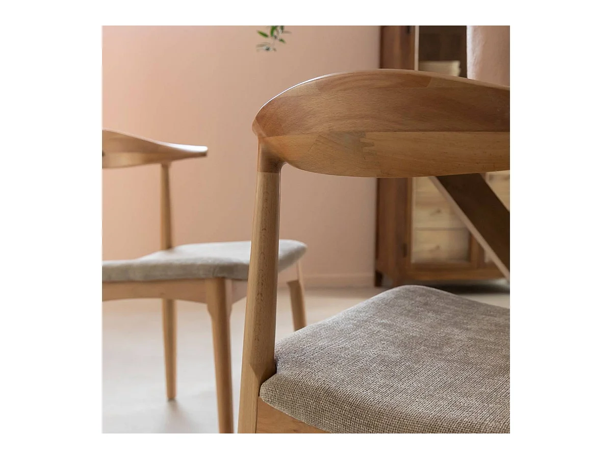 Silla de madera de haya clara Aline (lote de 2)