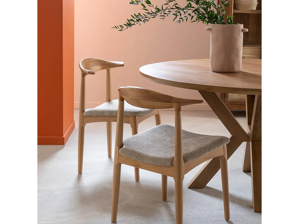 Silla de madera de haya clara Aline (lote de 2)