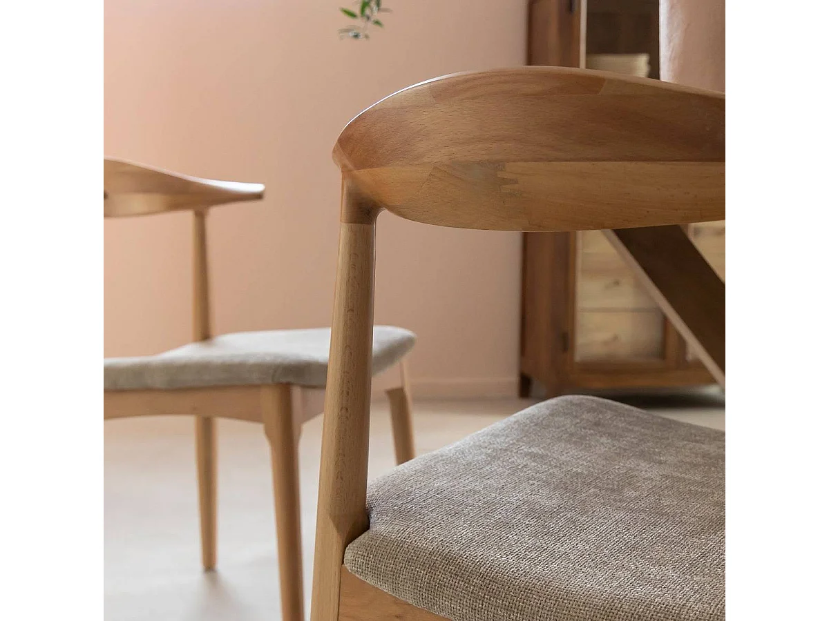 Silla de madera de haya clara Aline (lote de 2)