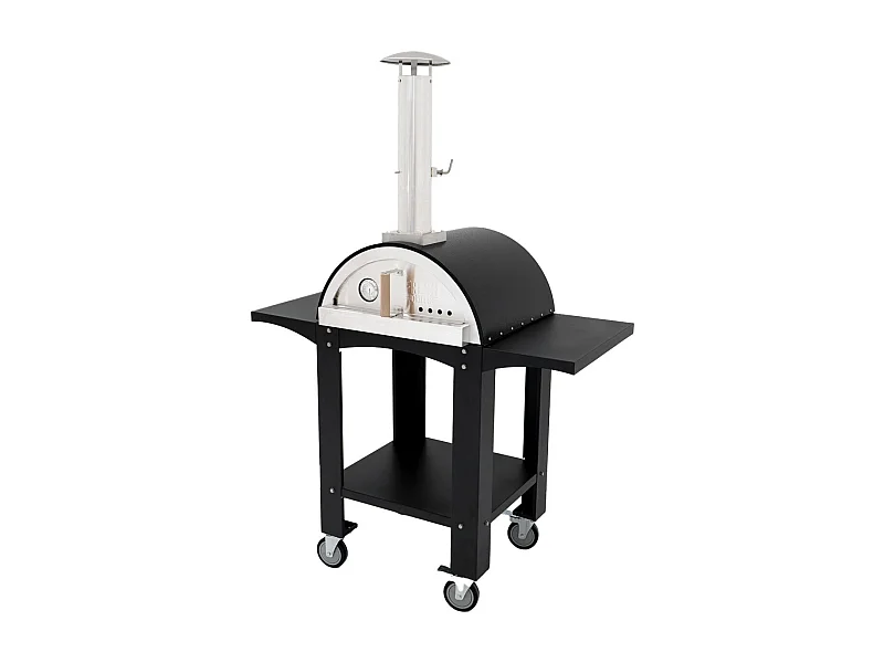 Forno da tavolo per pizza all'aperto 35cm in Acciaio Inox Postazioni di Preparazione Portatili in Legno