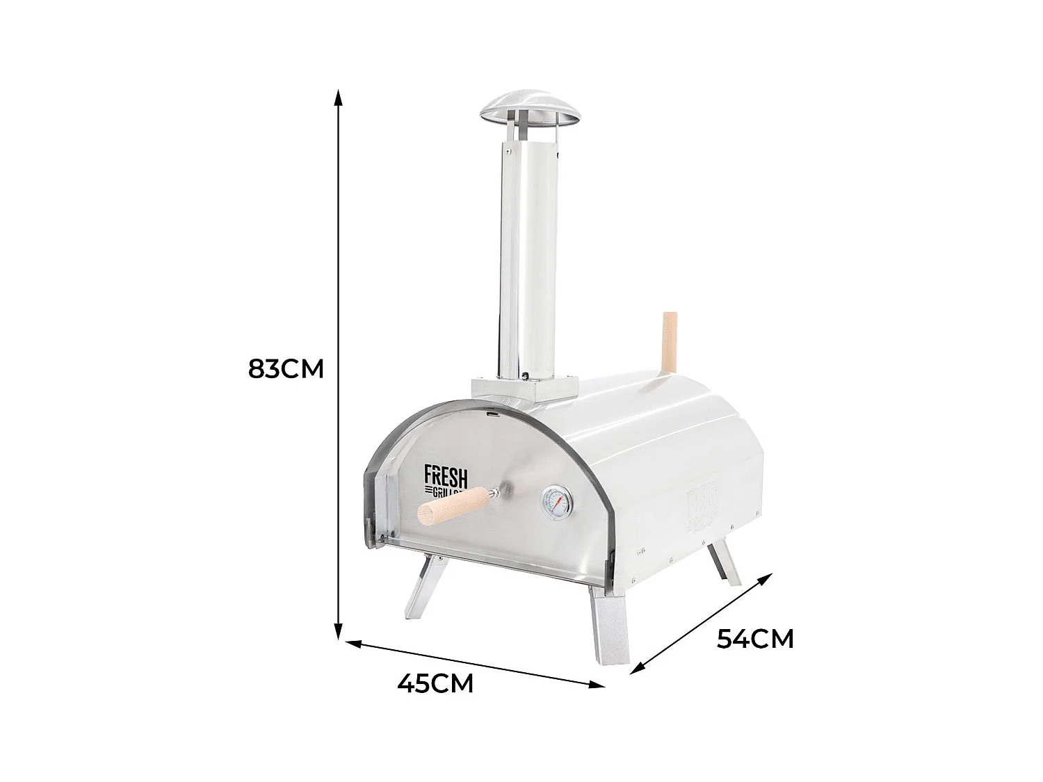 Forno da tavolo per pizza all'aperto 30cm in acciaio inox portatile a carbonella