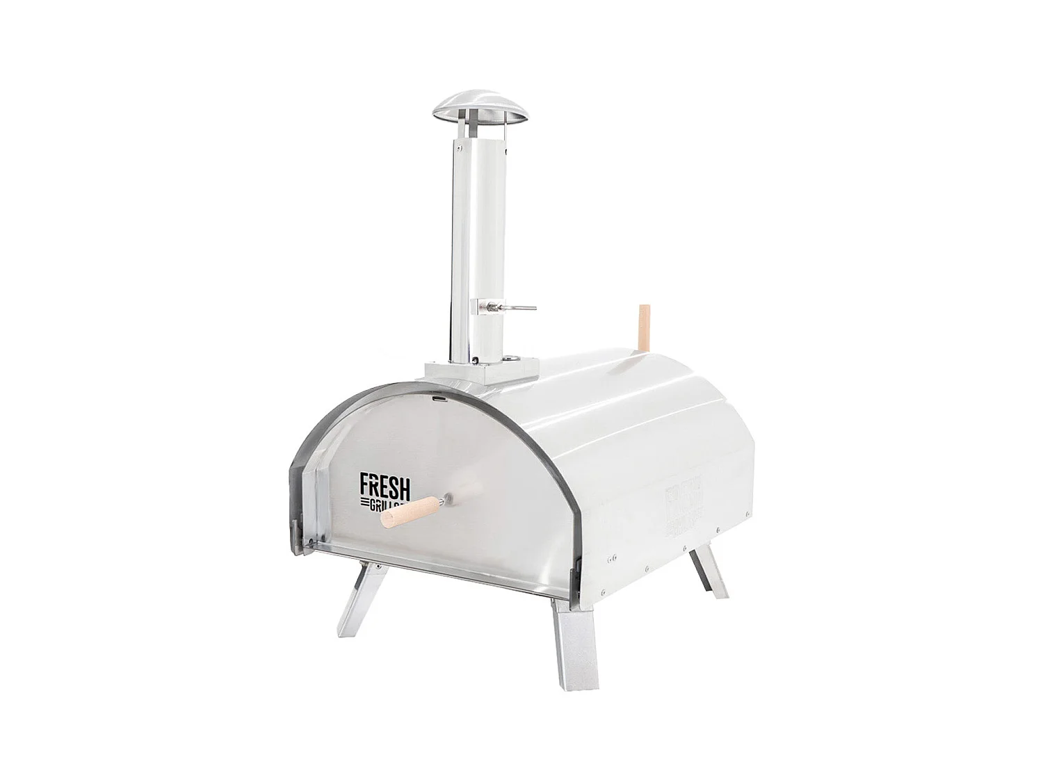 Forno da tavolo per pizza all'aperto 35cm in Acciaio Inox Extra Large Alimentazione a Legno Carbone Pellets