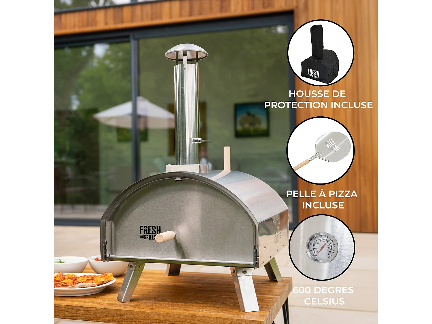 Premium Extra Groß Outdoor-Pizzaofen