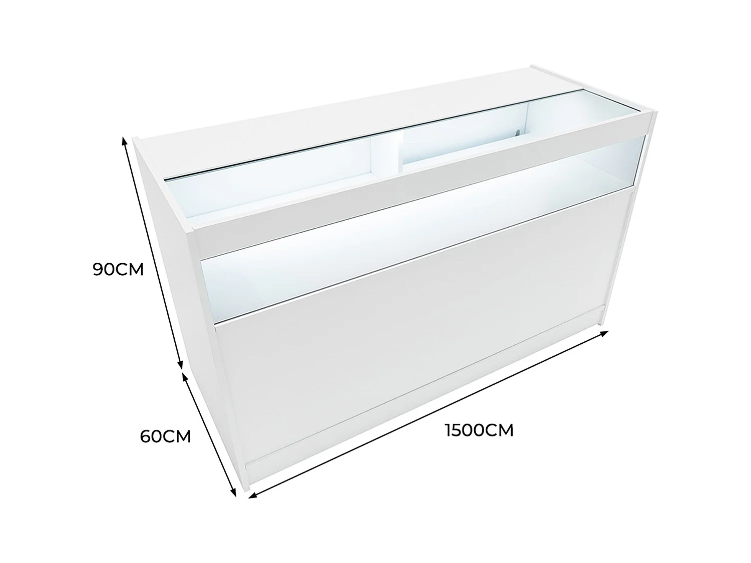 B1500 LED-Ladentheke – Weiß