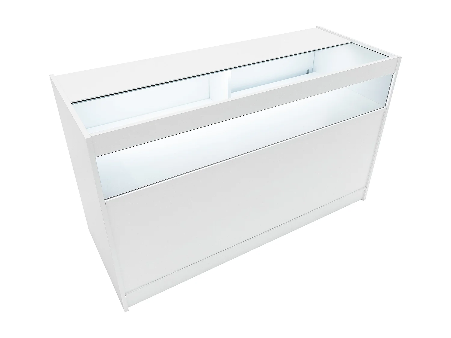 Comptoir de Vente Blanc LED Intégrés B1500 Portes Coulissantes [2 Clés INCLUS]