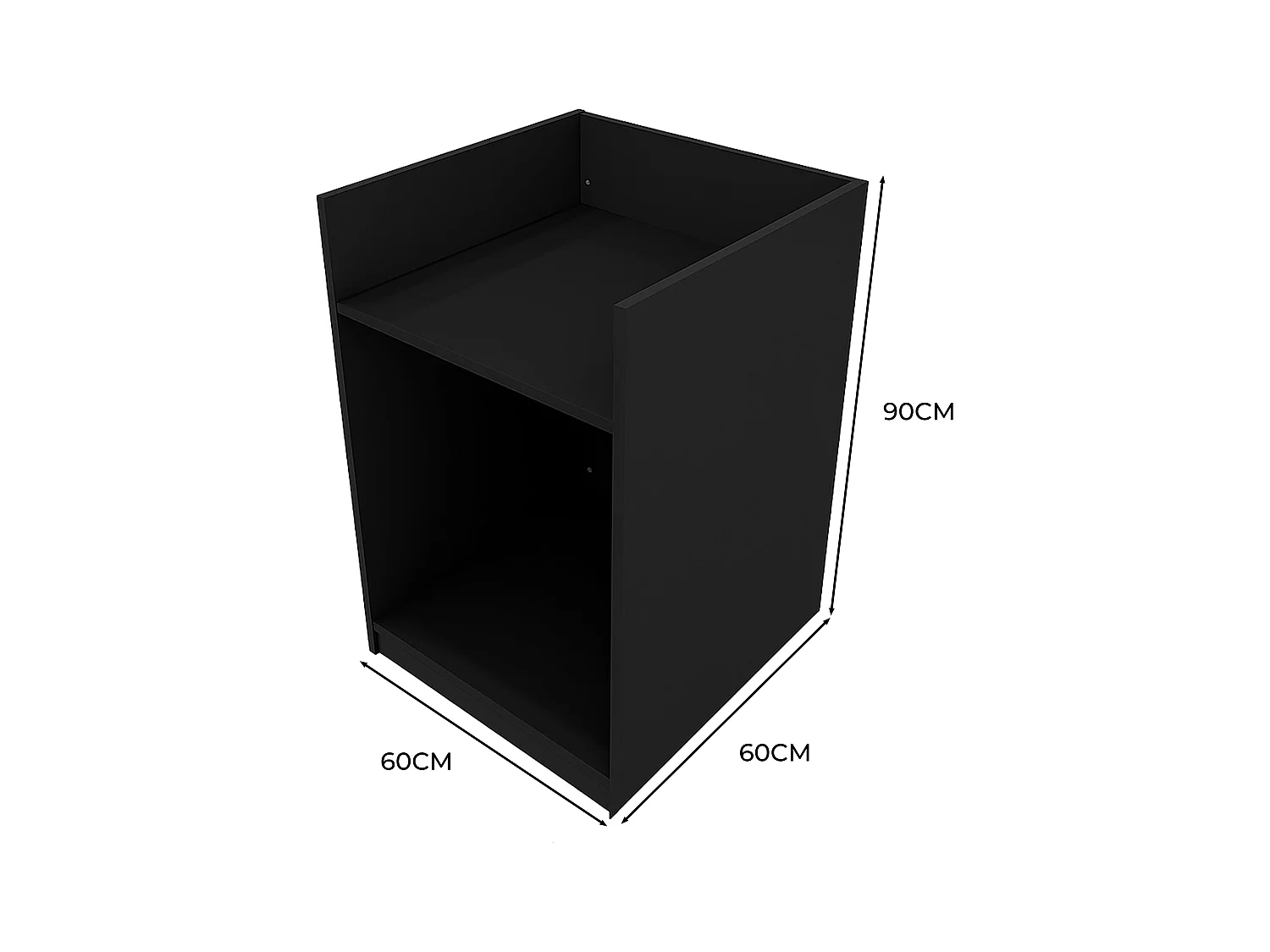TB60 Ladentheke mit Kassenblock – Schwarz