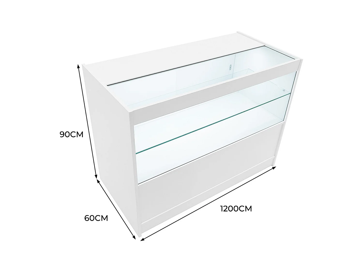 C1200 LED-Ladentheke – Weiß