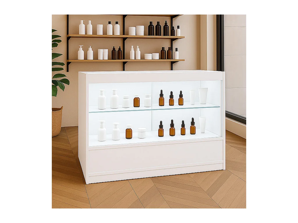 C1200 LED-Ladentheke – Weiß