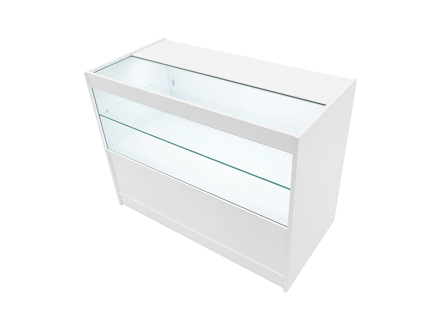 Comptoir de Vente Blanc LED Intégrés C1200 Portes Coulissantes [2 Clés INCLUS]