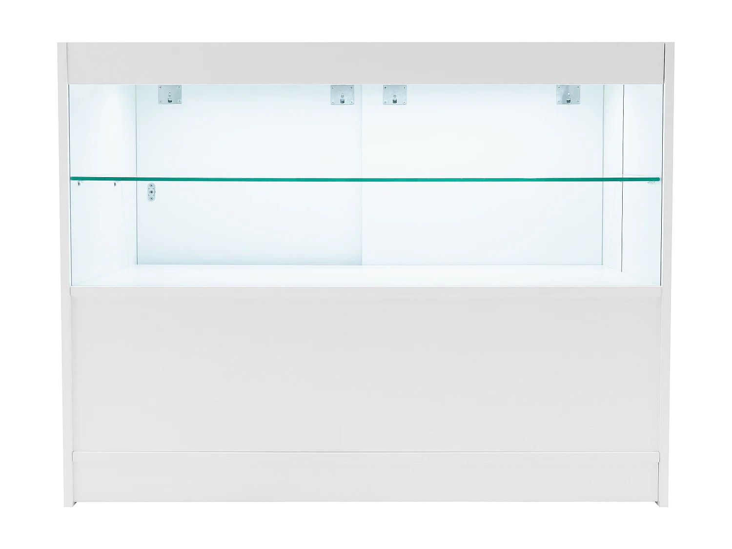 Comptoir de Vente Blanc LED Intégrés C1200 Portes Coulissantes [2 Clés INCLUS]