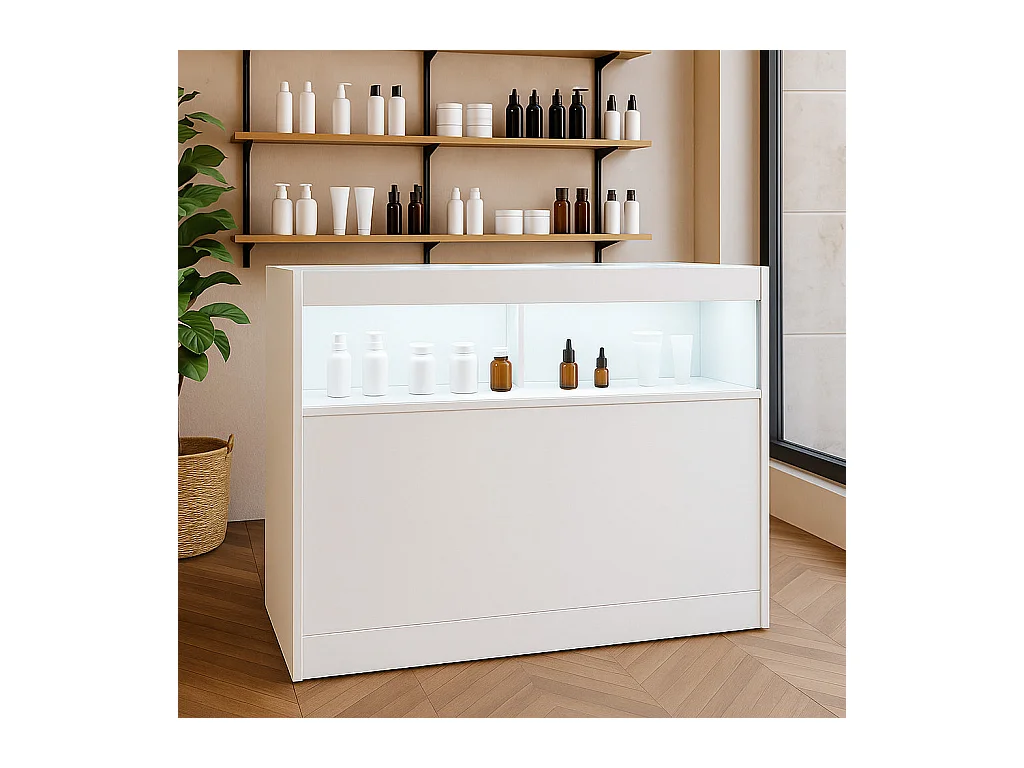 B1200 LED-Ladentheke – Weiß