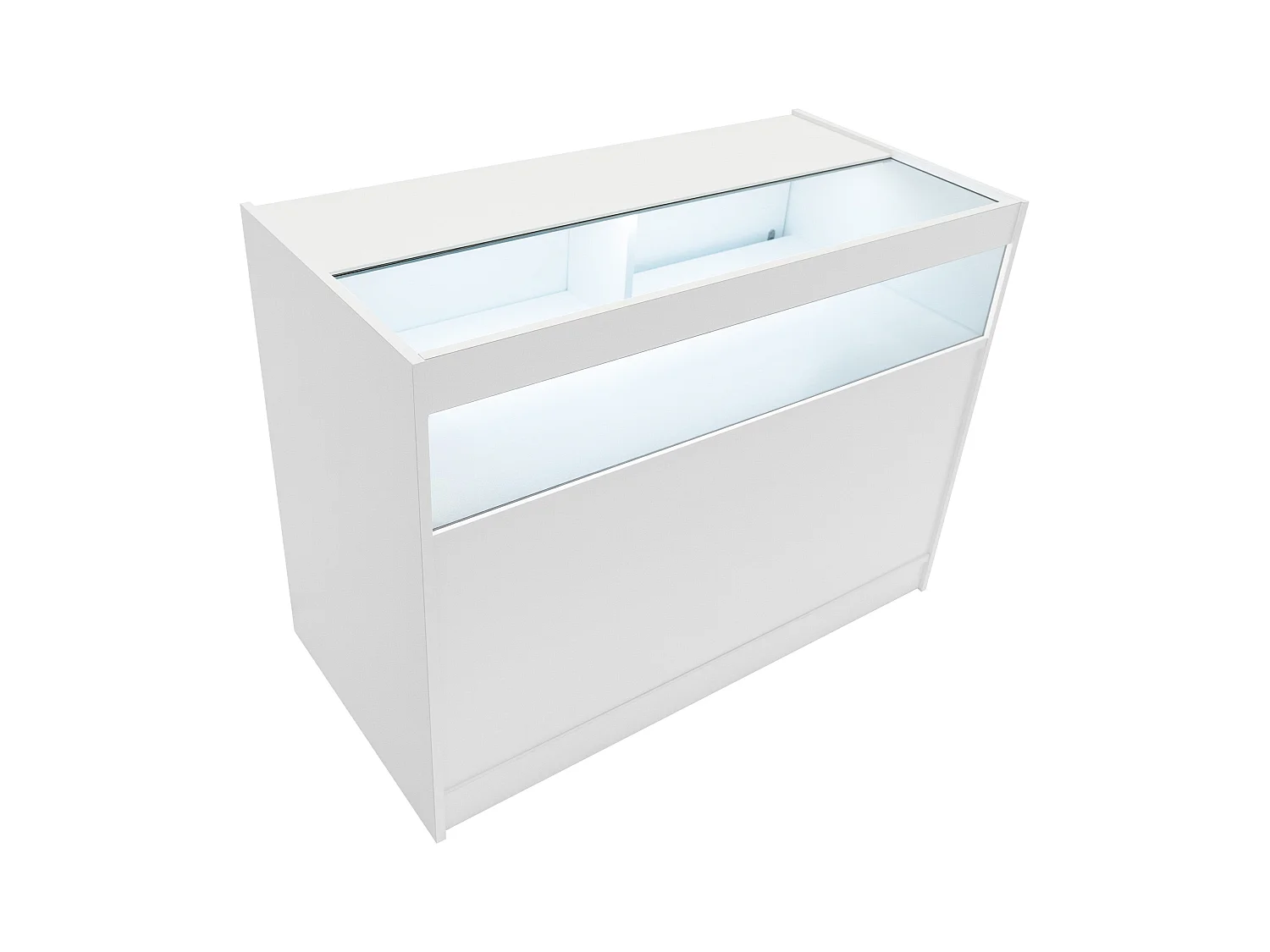 Comptoir de Vente Blanc LED Intégrés B1200 Portes Coulissantes [2 Clés INCLUS]