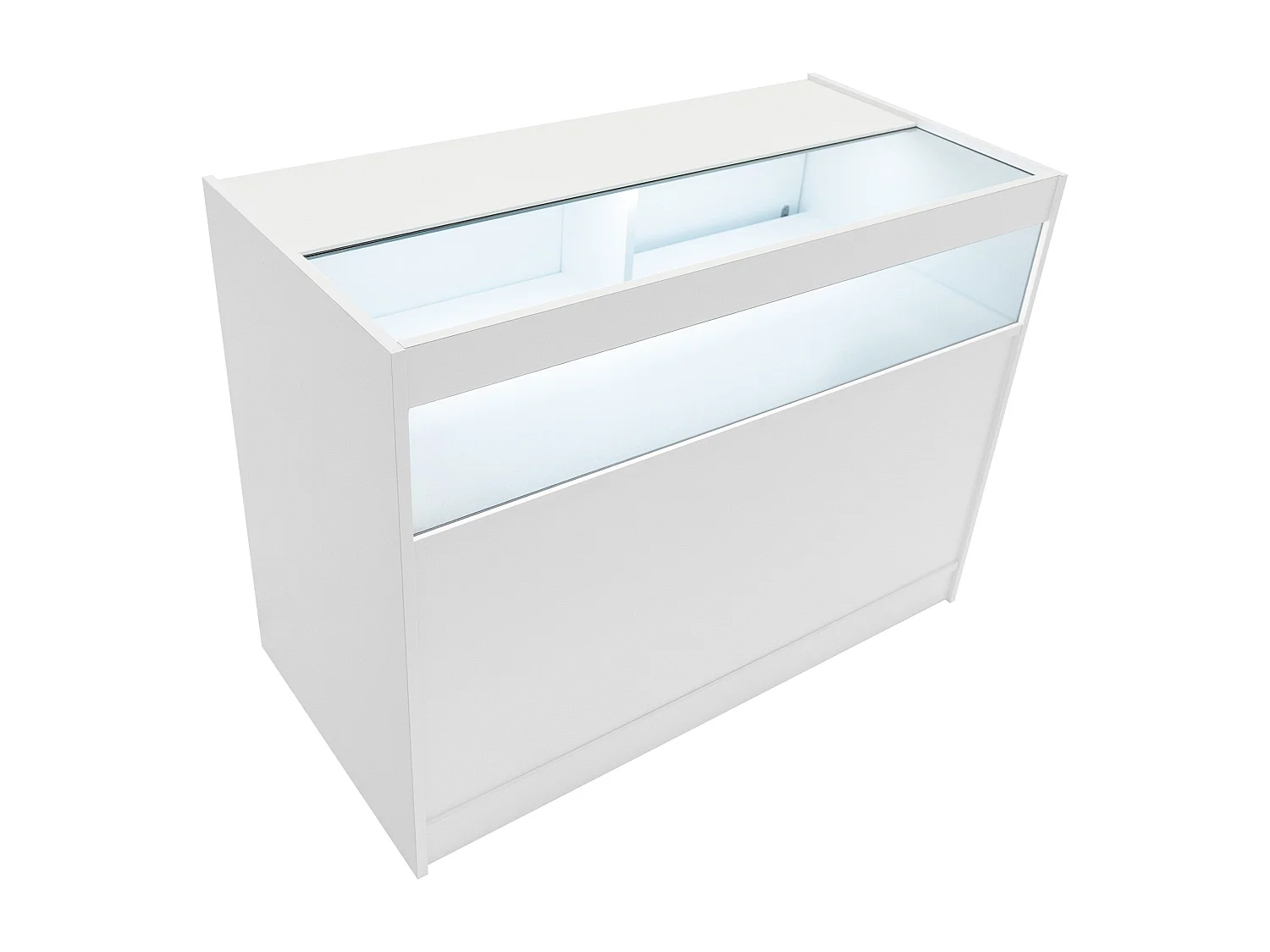 Comptoir de Vente Blanc LED Intégrés B1200 Portes Coulissantes [2 Clés INCLUS]