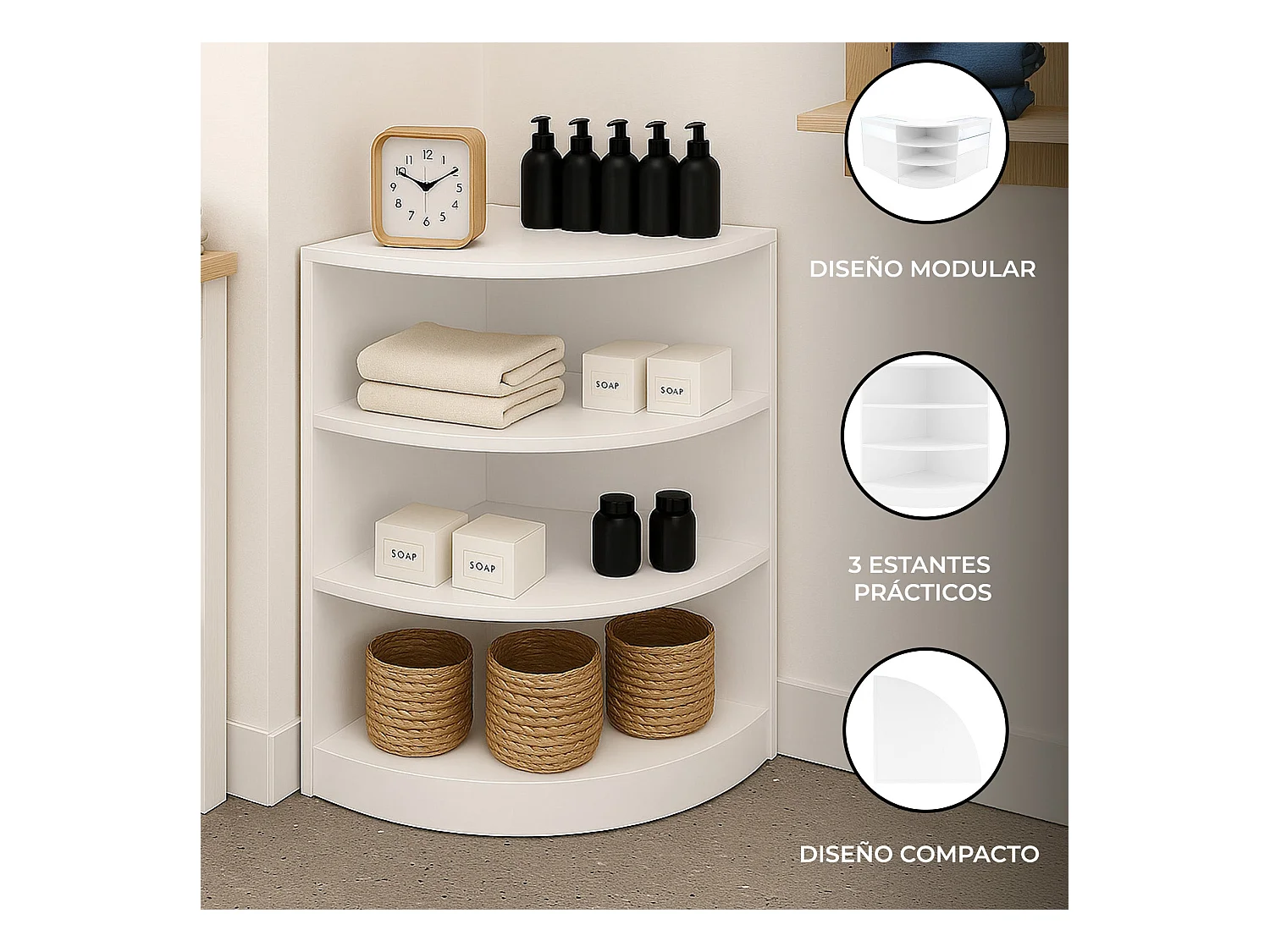 LM60 Ladentheke für Ecken – Weiß