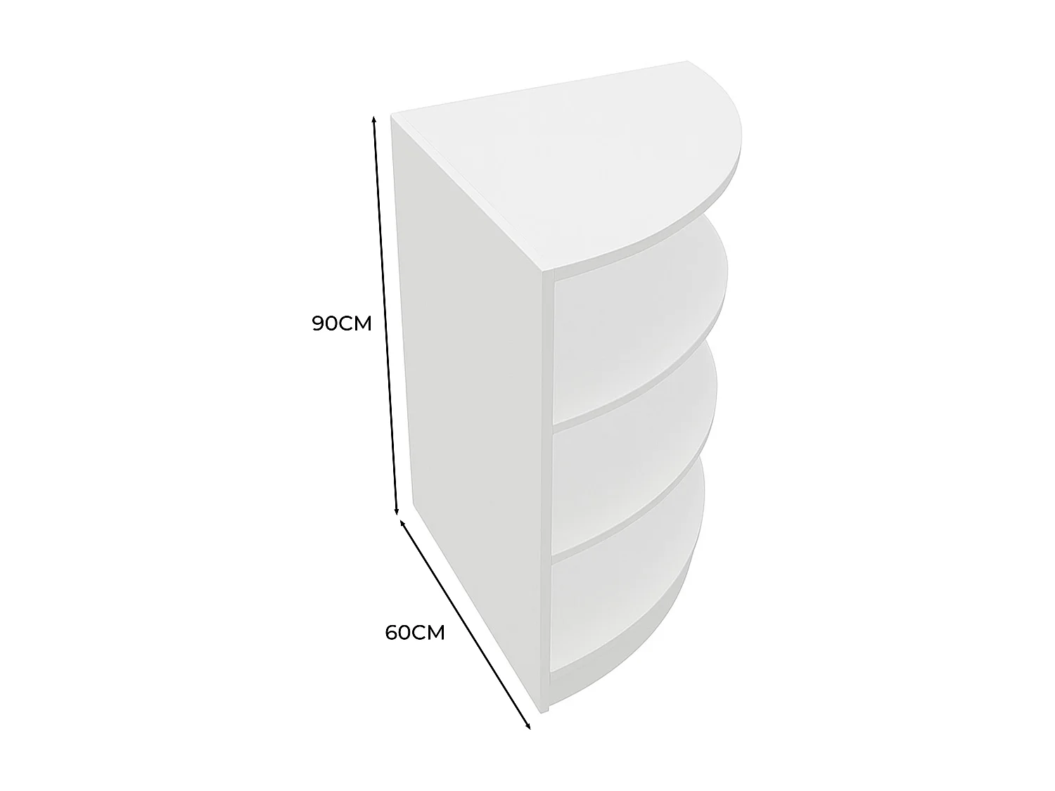 Comptoir de Vente Unité de Coin en MDF Blanc LM60 Meuble de Rangement Commerce
