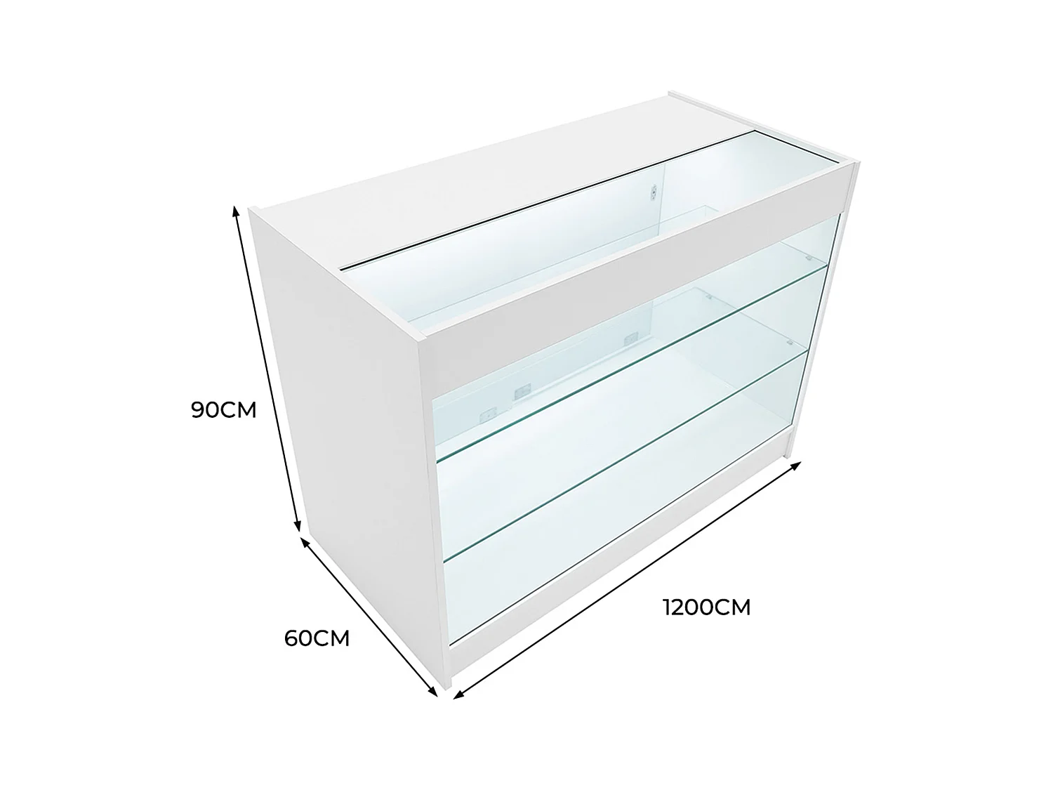 K1200 LED-Ladentheke – Weiß