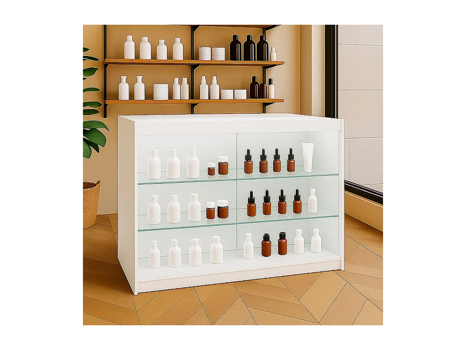 K1200 LED-Ladentheke – Weiß