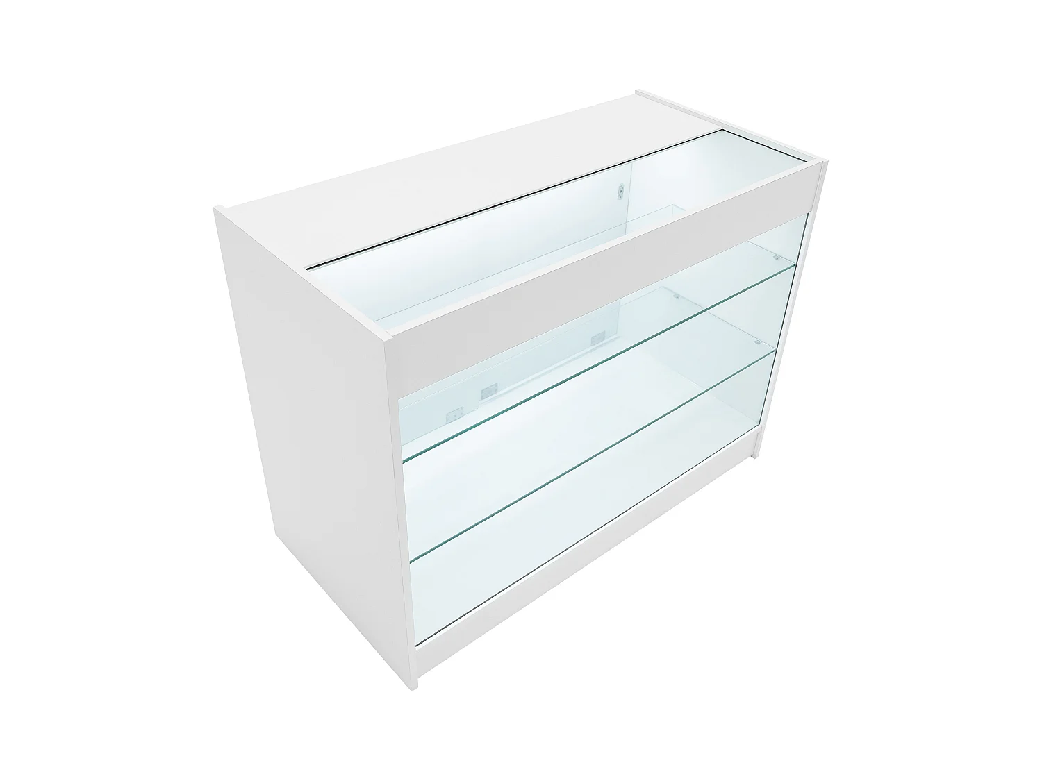 Comptoir de Vente Blanc LED Intégrés K1200 Portes Coulissantes [2 Clés INCLUS]