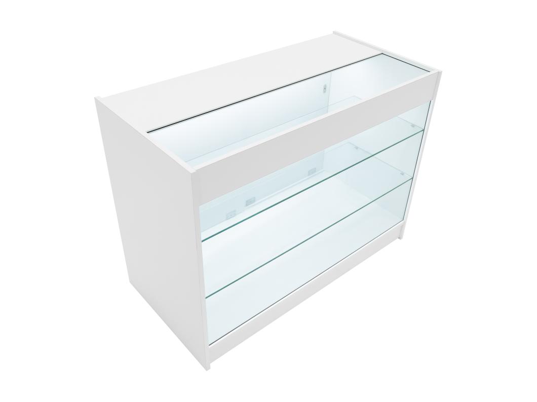 Comptoir de Vente Blanc LED Intégrés K1200 Portes Coulissantes [2 Clés INCLUS]