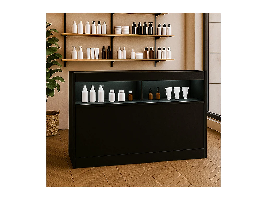 B1500 LED-Ladentheke – Schwarz