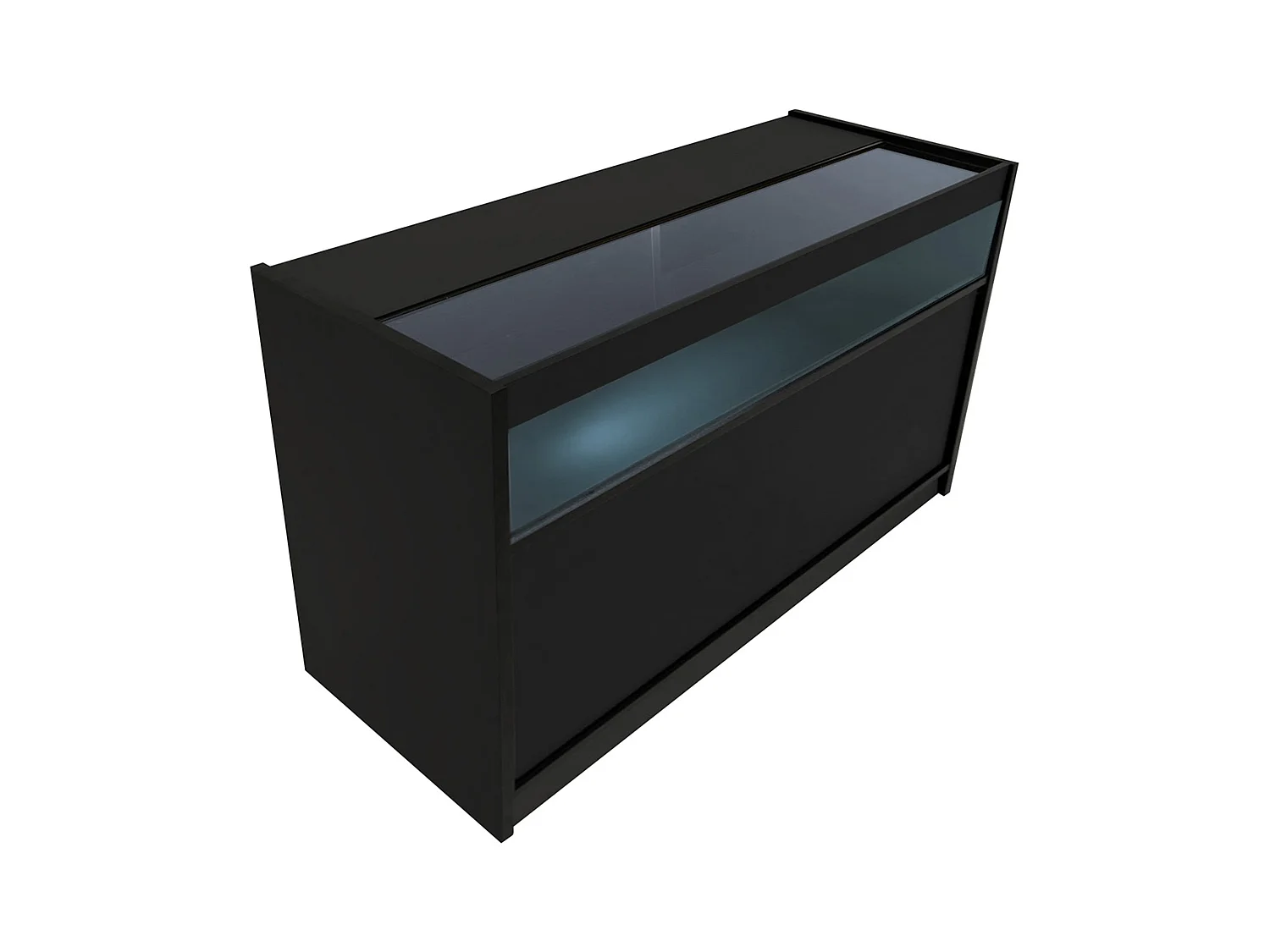 Comptoir de Vente Noir LED Intégrés B1500 Portes Coulissantes [2 Clés INCLUS]