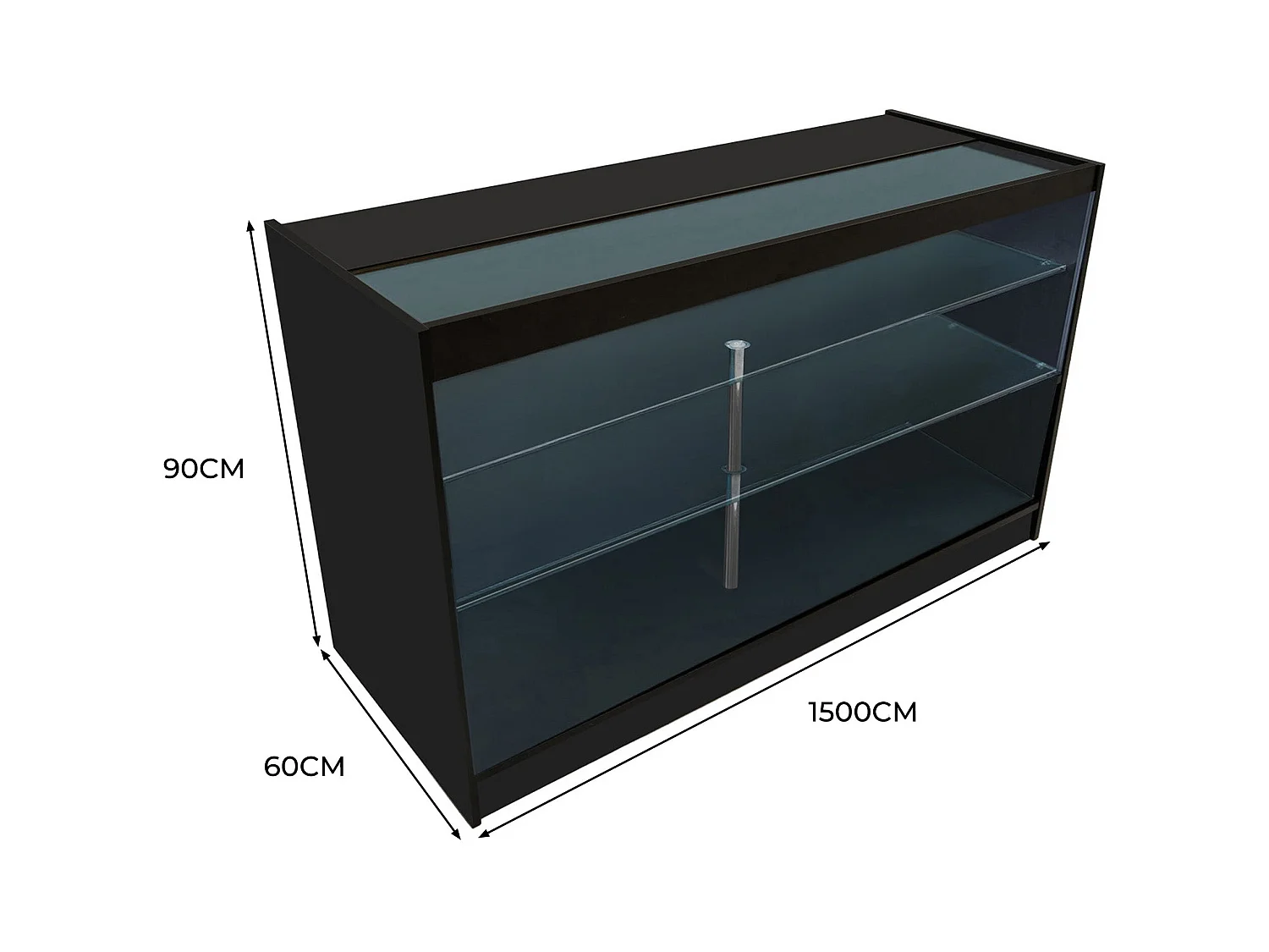 K1500 LED-Ladentheke – Schwarz