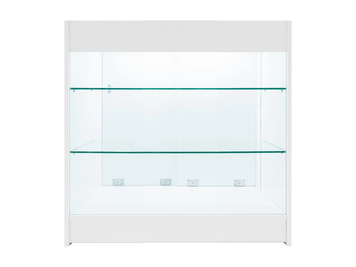 Bancone LED Bianco K900 con 3 Ripiani, Vetrina e Ante Bloccabili – 2 Chiavi
