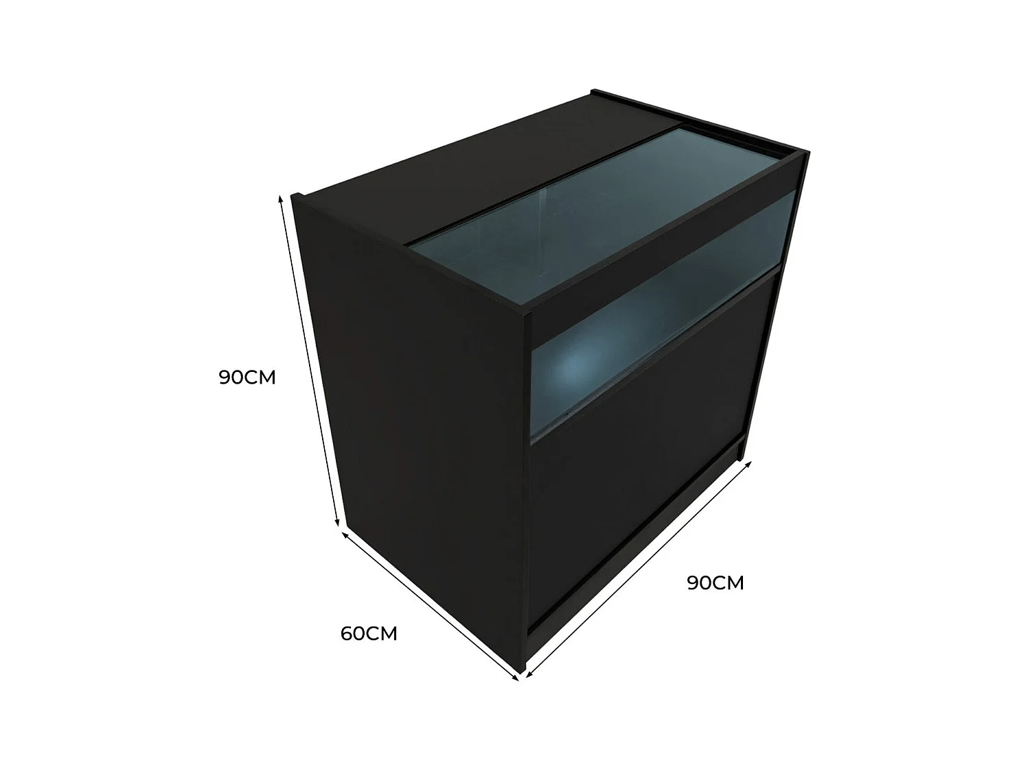 B900 LED-Ladentheke – Schwarz