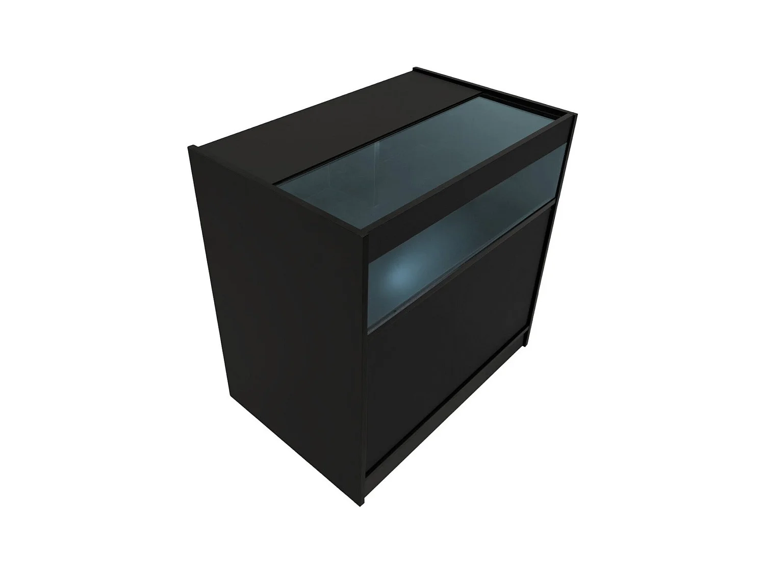Comptoir de Vente en Noir LED Intégrés B900 Portes Coulissantes [2 Clés INCLUS]