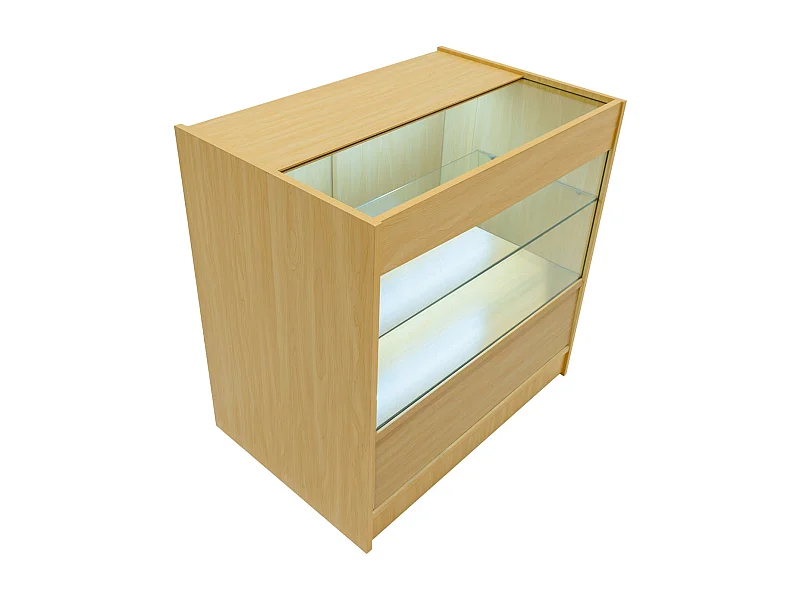 Comptoir de Vente en Érable LED Intégrés C900 Portes Coulissantes [2 Clés INCLUS]