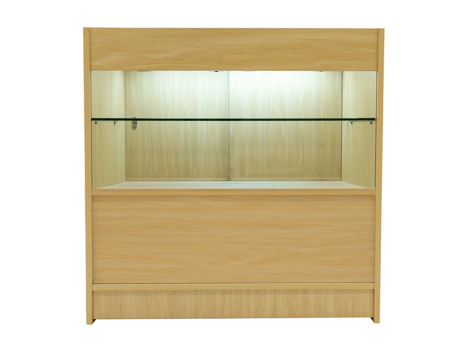 Comptoir de Vente en Érable LED Intégrés C900 Portes Coulissantes [2 Clés INCLUS]