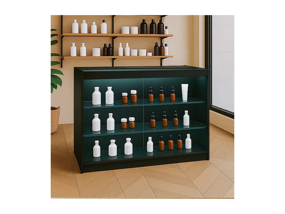 K1200 LED-Ladentheke – Schwarz