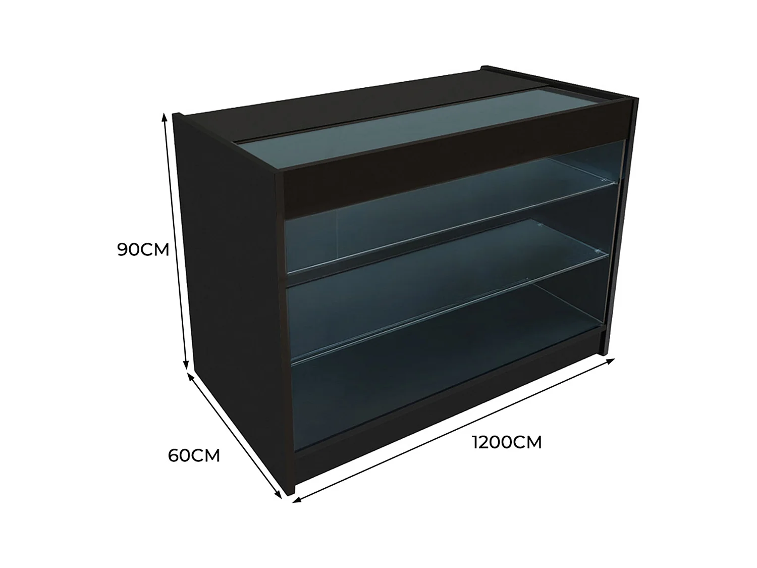 K1200 LED-Ladentheke – Schwarz