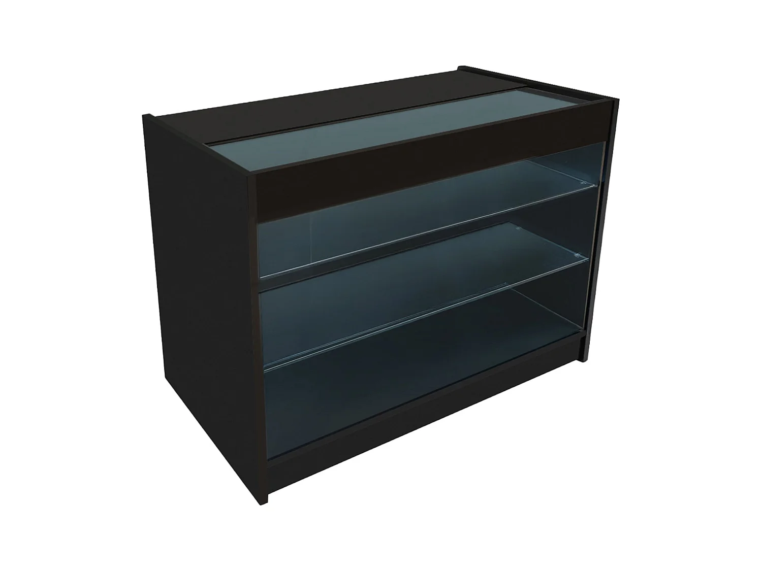 Comptoir de Vente Noir LED Intégrés K1200 Portes Coulissantes [2 Clés INCLUS]