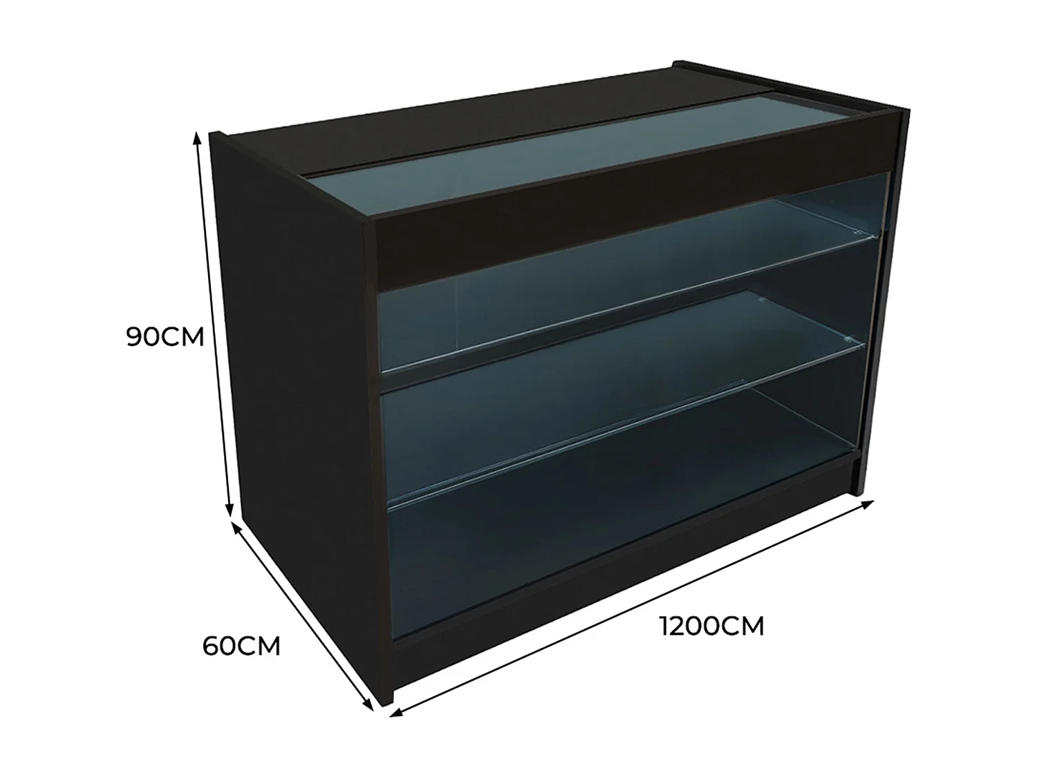 K1200 LED-Ladentheke – Schwarz