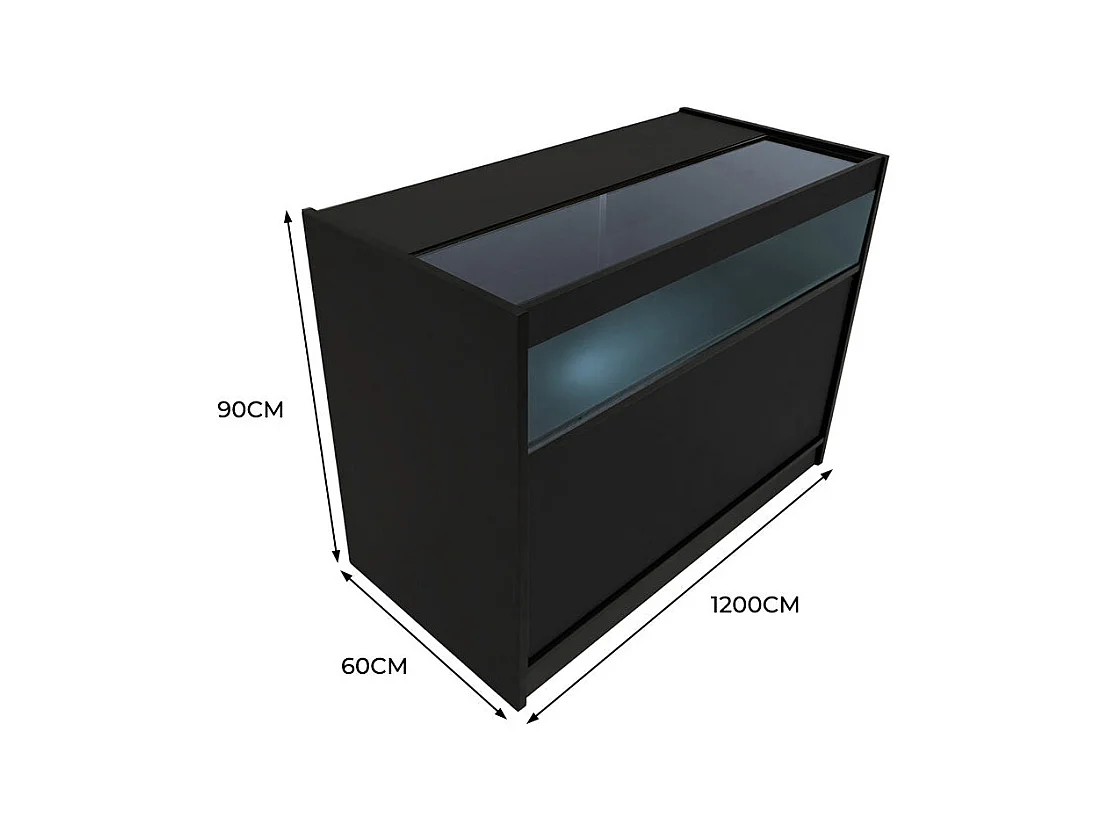 B1200 LED-Ladentheke – Schwarz