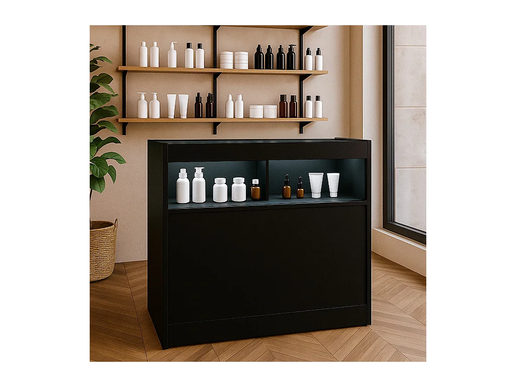 B1200 LED-Ladentheke – Schwarz