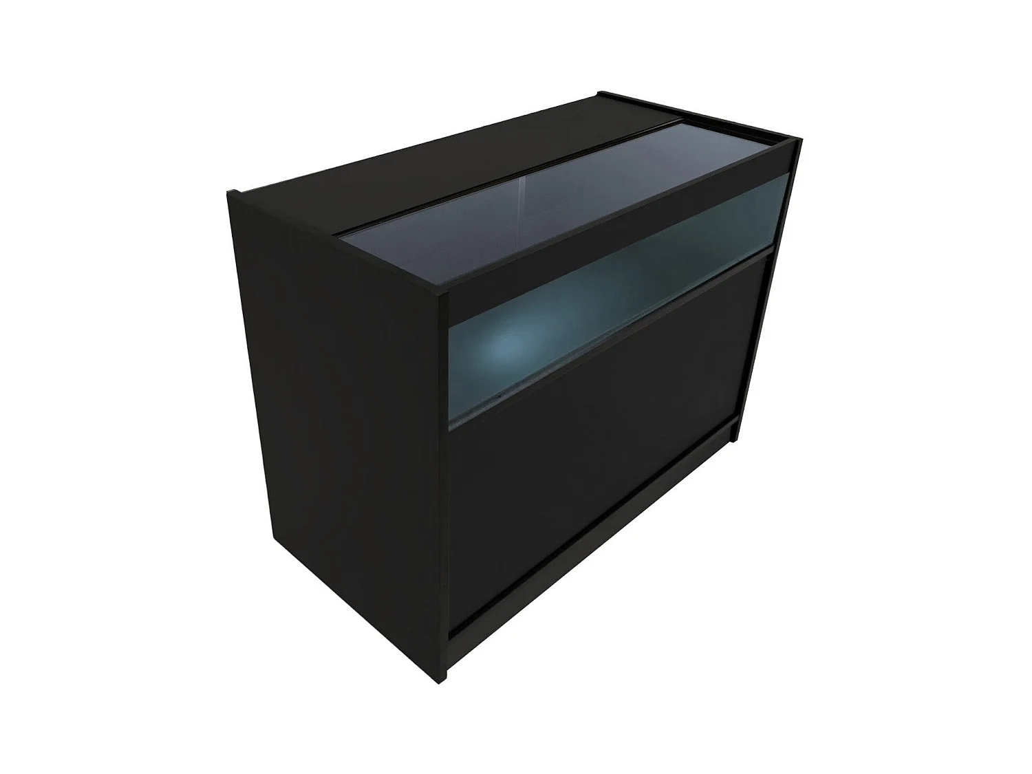 Comptoir de Vente en Noir LED Intégrés B1200 Portes Coulissantes [2 Clés INCLUS]