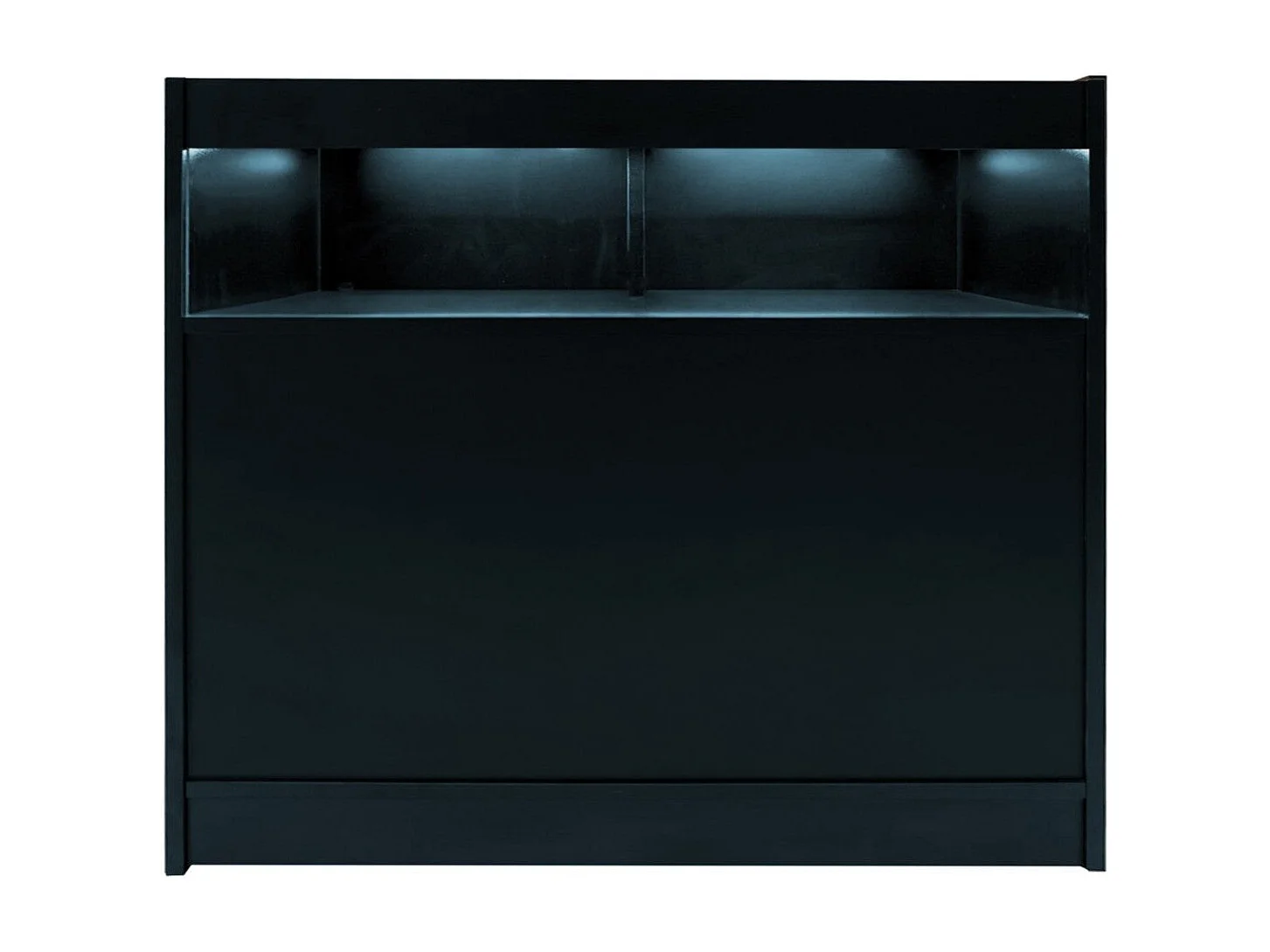 Comptoir de Vente en Noir LED Intégrés B1200 Portes Coulissantes [2 Clés INCLUS]