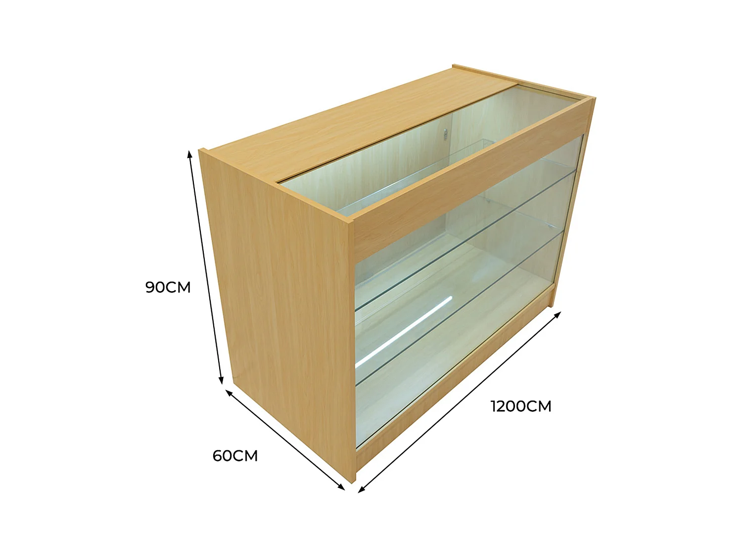 K1200 LED-Ladentheke – Ahorn